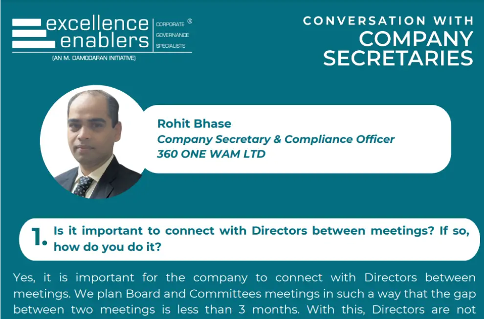 Rohit Bhase Company Secretary & Compliance Officer 360 ONE WAM LTD