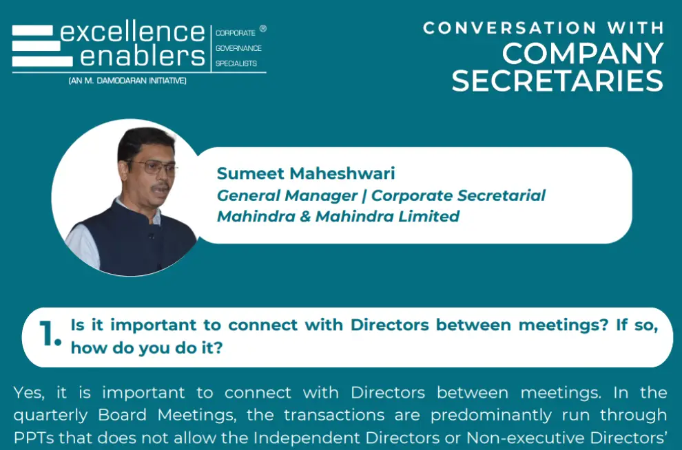 Sumeet Maheshwari General Manager _ Corporate Secretarial Mahindra & Mahindra Limited