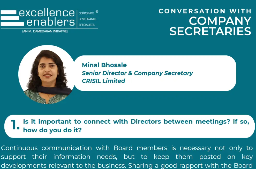 Minal Bhosale Senior Director & Company Secretary CRISIL Limited
